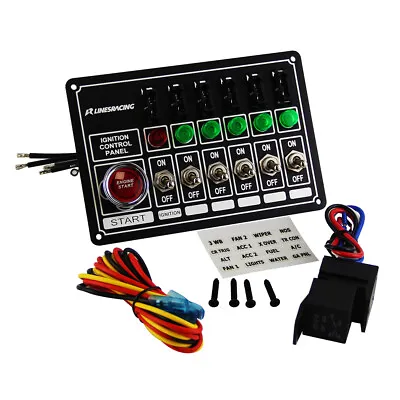 Ignition 6 Switch LED Lights Panel Racing Car Engine Start Push With Fuse Racing • $68.88