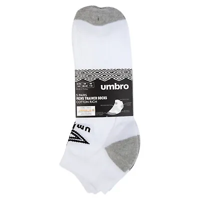 **10 Pairs** Mens Umbro Trainer / No Show Socks *100% Genuine*   ** All Sizes ** • £13.99