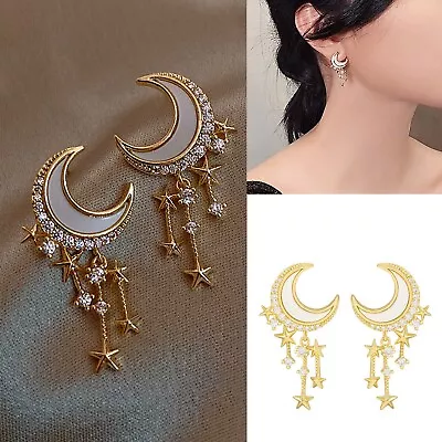 Moon Star Stud Earrings Dongdaemun Fashion Creative Earrings Fashion Earrings • $2.69