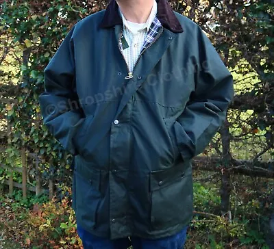 £20.99 • Buy Mens Traditional Wax Jacket Cord Collar Country Coat Walking Hunting Fishing