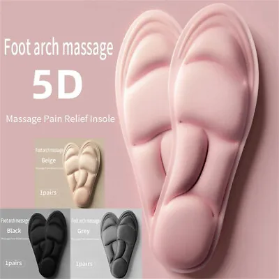 5D Memory Foam Insoles Inner Sole Insert Air Cushion Heel Foot Shoe Pads Unisex • £2.84