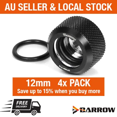 Barrow Water Cooling 4 Pack 12mm OD Rigid Hard Acrylic Tube Compression Fitting • $24
