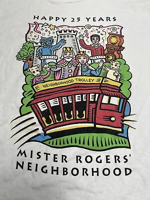 Vtg Rare!! Mister Rogers Fred Neighborhood Happy 25 Years Anniversary T Shirt XL • $300
