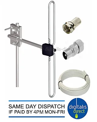 DAB Digital Radio Omni Antenna Loft Mounting Aerial Complete Kit Inc Pole + Ends • £17.99