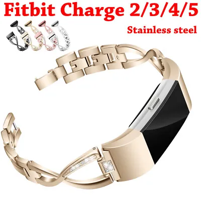 $22.99 • Buy Stainless Steel Metal Wrist Band Wristband Watch Strap Lady Fitbit Charge 3 4 5