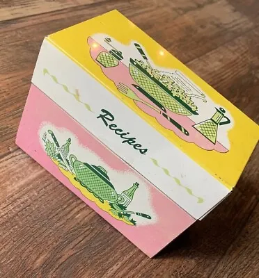 Vintage Ohio Art Recipe Box (pink Salad)  Yellow Pink Box Tin • $29.95