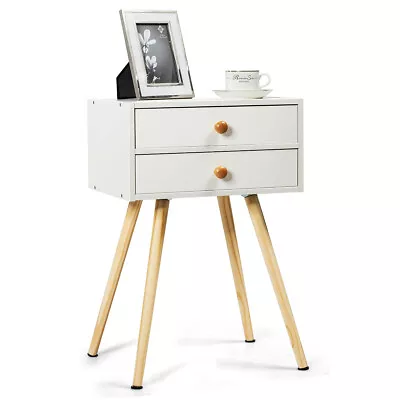 Giantex Bedside Tables Sofa Side End Table Nightstand Storage Cabinet W/ Drawers • $39.90