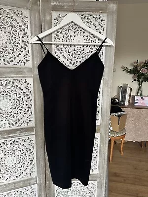 All Saints Bodycon Black Dress Size 8 90s Plunge Neckline  • £0.99