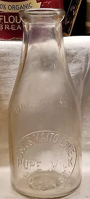 Rare Osuus Maito Liike Pure Milk Ashtabula Ohio Quart John W. Ladd Co Detroit Mi • $29.99