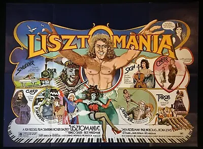 Lisztomania Original Quad Movie Poster Roger Daltry Ken Russell Ringo Starr 1975 • £250