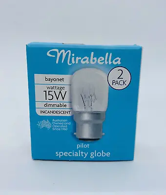 Mirabella Pilot Light Globes Bulbs Lamps 15W Clear B15 Small Bayonet 2/Pack • $7.11