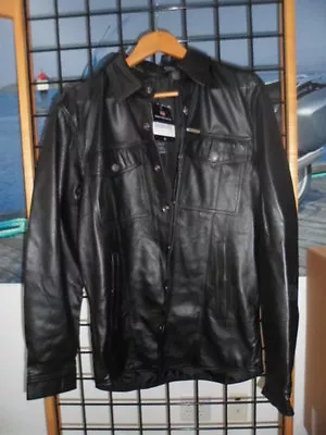 NOS Harley Davidson Mens Lightweight Snap Front Black Long Sleeve Shirt 98068-13 • $428.27