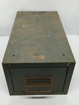 Vintage Weis Steel Drawer Index Card Metal File Cabinet • $24.95