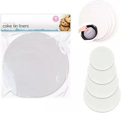 Cake Tin Liners (Pack Of 40) Four Different Sizes - Perfect For Tiered...  • £5.90