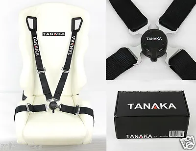 Tanaka Black 4 Point Camlock Quick Release Racing Seat Belt Harness Fit Mustang • $51.57
