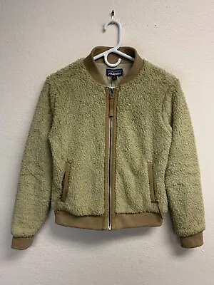 Patagonia Women's Fleece Bomber Jacket Size Small Elk Khaki Los Gatos Outdoor • $37.88