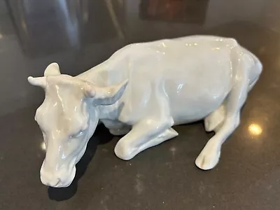 Vintage WHITE Rosenthal Porcelain Figurine COW Sculpture 10  MADE IN GERMANY • $197