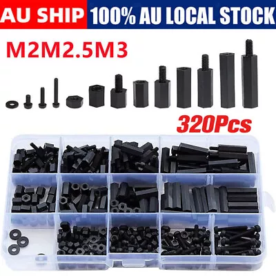 320Pcs Nylon M3/M2.5 Standoff Spacer PCB Hex Screws Bolts Nuts Set AU • $20.95