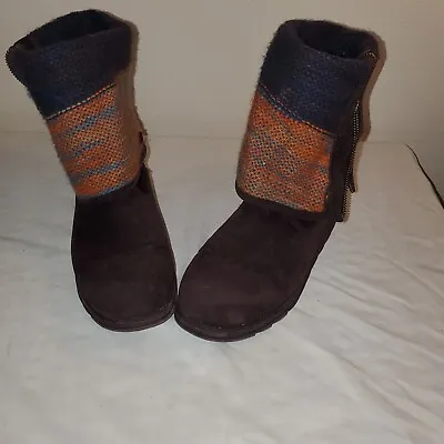 Mukluks Womens Fold Down Sweater  Suede Flat Boots Size 9 • $19.99