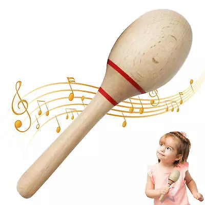 New Wooden Large Maracas Rumba Shakers Rattles Musical Toy For Kid Children 1pcs • $9.50