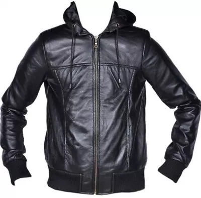 Women Leather Hood Jacket Soft Real Leather Fashion Bomber Ladies Leather Jacket • $149