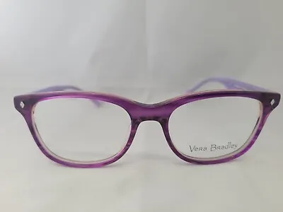 Vera Bradley Merit Plum Pansies Purple Eyeglasses Frames 49-16-130 • $42.49