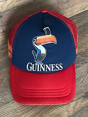 Vintage Guinness Beer Toucan Hat Cap Red Blue Snap Back • $14.95