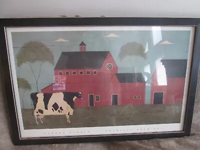 $42 • Buy Warren Kimble Framed Americana Prints 30 X 20 X 3/4  Red Barn & Cow