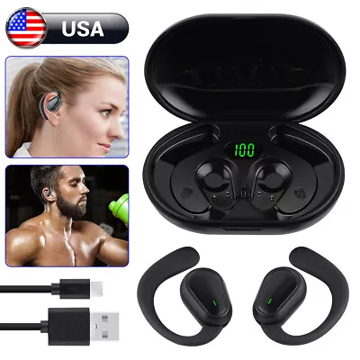 TWS Bluetooth 5.3 Headphones Wireless Earphones Earbuds Stereo Ear Hook Headset • $12.60