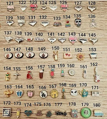 Nos.121-180 Floating Charms For Living Memory Lockets - Personalised Jewellery • £0.99