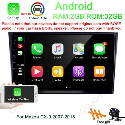 For Mazda CX-9 CX9 2007-2015 Car Radio Stereo 32GB Android 12 CarPlay GPS Navi • $130.89