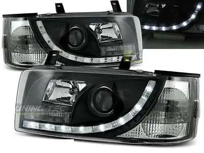 Pair Of Headlights LED DRL Look For VW T4 90-03 TRANSPORTER Daylight Black CA LP • $400.33