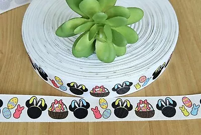 7/8  (1 YD) Mickey Mouse Easter Grosgrain Ribbon Bunny Easter Basket Disney • $1.20