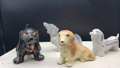 Vintage Lot Of 4 Ceramic Dachshund Dog Figurines Two Made In Japan • $15.99