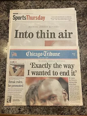 1999 Michael Jordan Retirement Newspaper.  Chicago Bulls Basketball. • $19.99