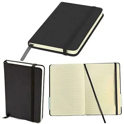 £3.99 • Buy A5 Lined Hardback Notebook Notepad Ruled Noted Journal Diary Premium Book Black