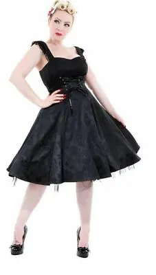 Hearts And Roses Black Marie Antoinette Gothic Dress - Prom 1950s Punk HR6771B • $25.85