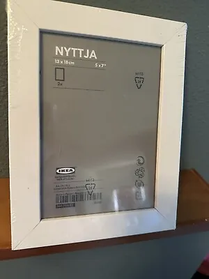 IKEA Nyttja White Picture Frame 5”x7” (2) Sealed Together Discontinued • £14.24