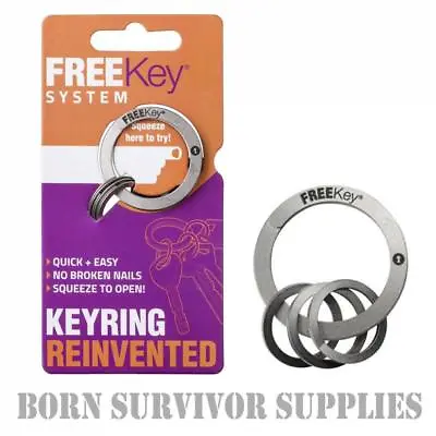 FREEKey SYSTEM EDC Keyring Free Key Organiser Ring Gadget Pocket Holder Gift Fob • £4.99