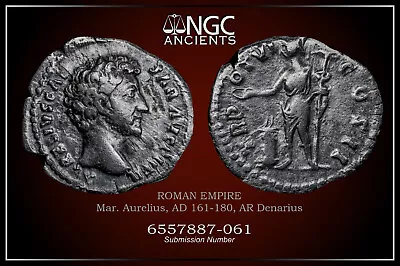 MARCUS AURELIUS NGC Ch F ANCIENT ROMAN COINS AD 161-180. AR Denarius. A1253 • $268.79