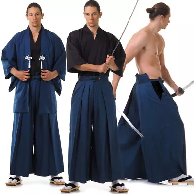 Japanese Samurai Kimono Set Kendo Gi Hakama Pants Haori Jacket Cosplay Costume • $39.90