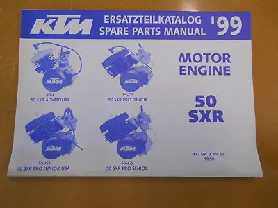 1999 KTM 50SXR Factory Spare Parts Manual Motor Engine • $26.99