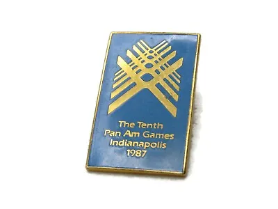 The Tenth Pan Am Games Pin Indianapolis 1987 Blue & Gold Tone • $17.99