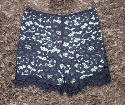 £1.99 • Buy Zara Blue Lace Shorts Size 6 - 8 Mex 26