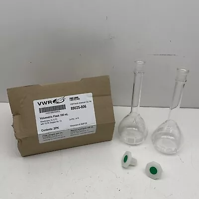 (2-Pack) VWR 89025-806 Volumetric Flask 100mL With Stopper • $39.99