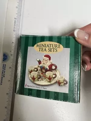 Miniature Santa Claus Christmas Resin Tea Set Cup Pot By C & F Enterprises • $5.59