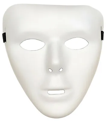 1 X PLAIN WHITE MATT PLASTIC FACE MASK PAINTABLE HALLOWEEN Masquerade Ball QR15  • £3.99