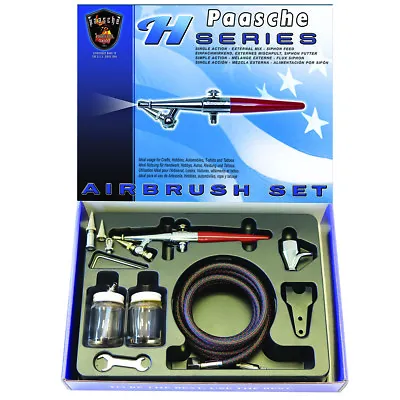 HS-3AS Paasche Single Action Airbrush With All Three Heads Bottles Cup & Hose • $79.95