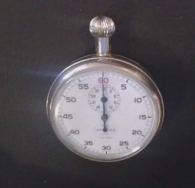 Meylan Type 202A  0-60 Nickel Chr. Plated Antique Stop Watch • $19.95