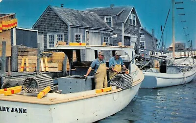 # A1473   Menemsha Martha's Vineyard  Ma.  Postcard Lobster Boats • $5.99